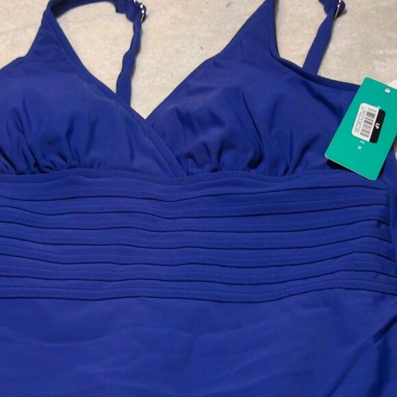 Aqua Green Women PURPLE UPF 50 Waist Detail Over the Shoulder One Piece Swim - Picture 6 of 14